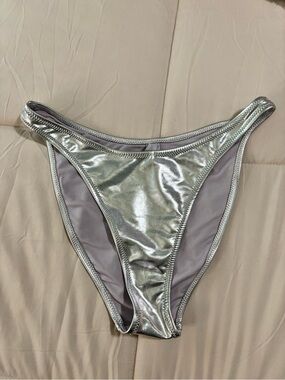 SKIMS Metallic Swim Dipped Mid Waist Bottoms size M